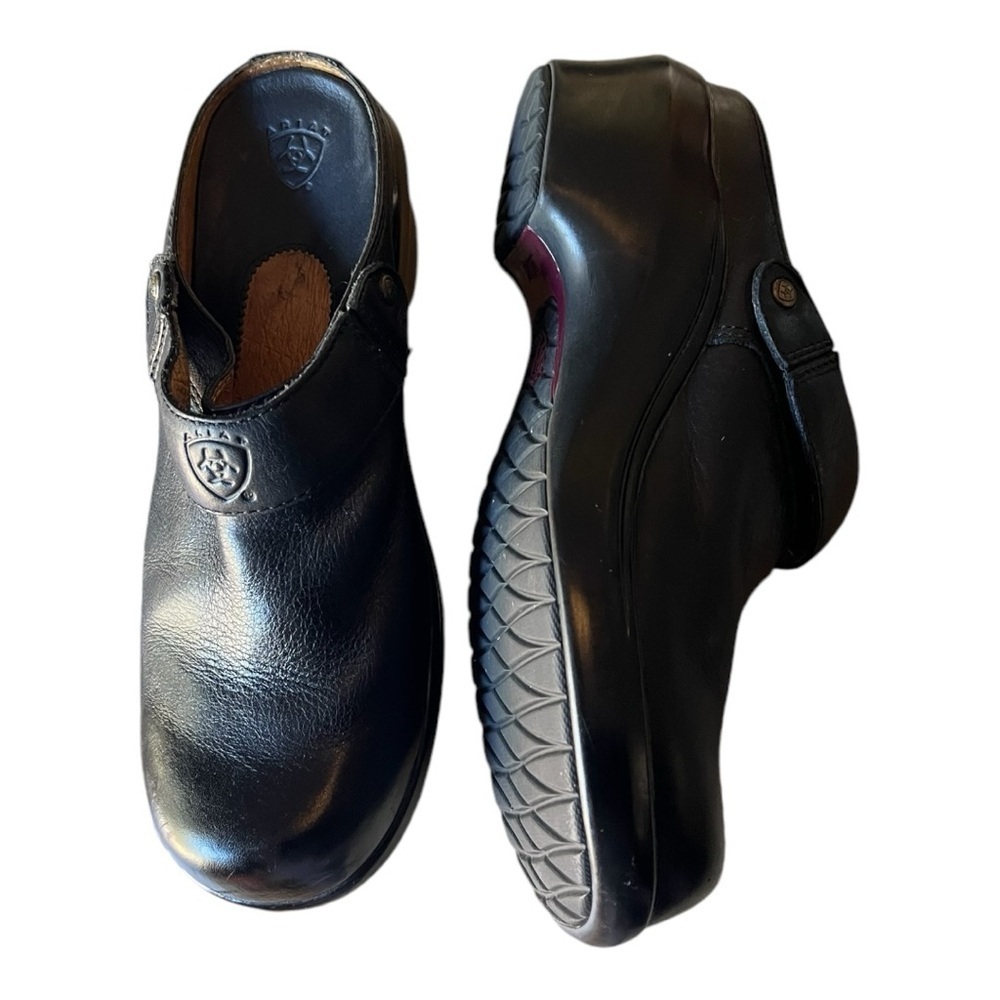 Ariat Santa Cruz Black Leather Clogs/ Slip-Ons Woman’s Size 7C Style 93801W - Picture 2 of 9